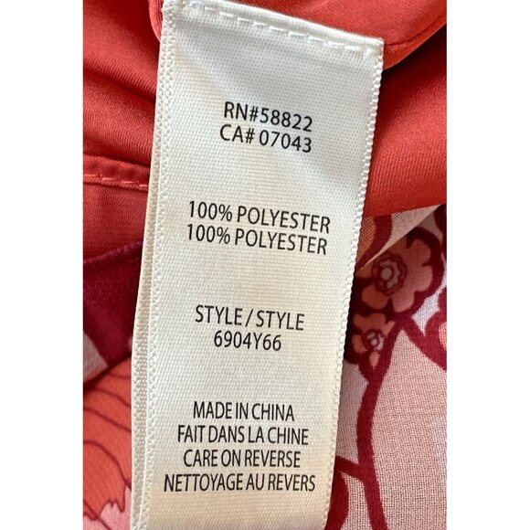 MAX STUDIO Orange Floral Boho Sleeveless Chiffon Dress Flowy Swing Medium - Picture 5 of 5